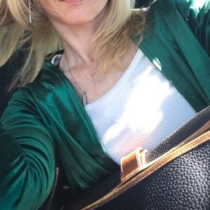 Deep Emerald “Sarah” full length velour duster by Lularoe